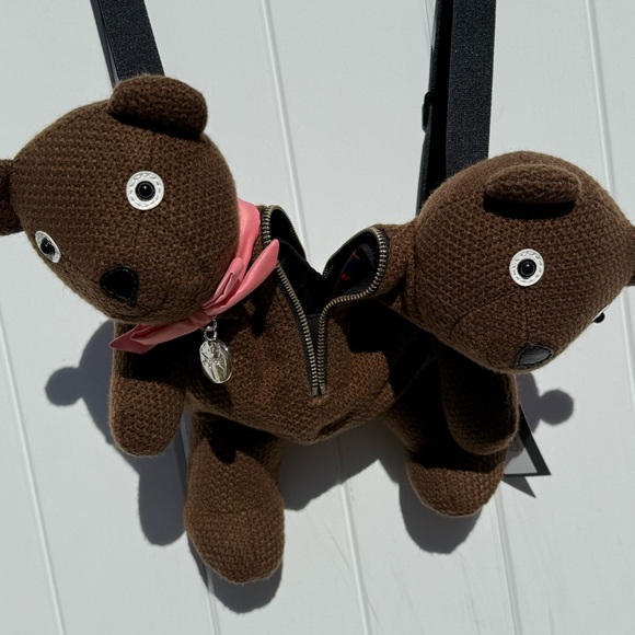 💜Ultra Rare Marc Jacobs heaven knit 2 headed teddy bear back pack - Picture 7 of 7